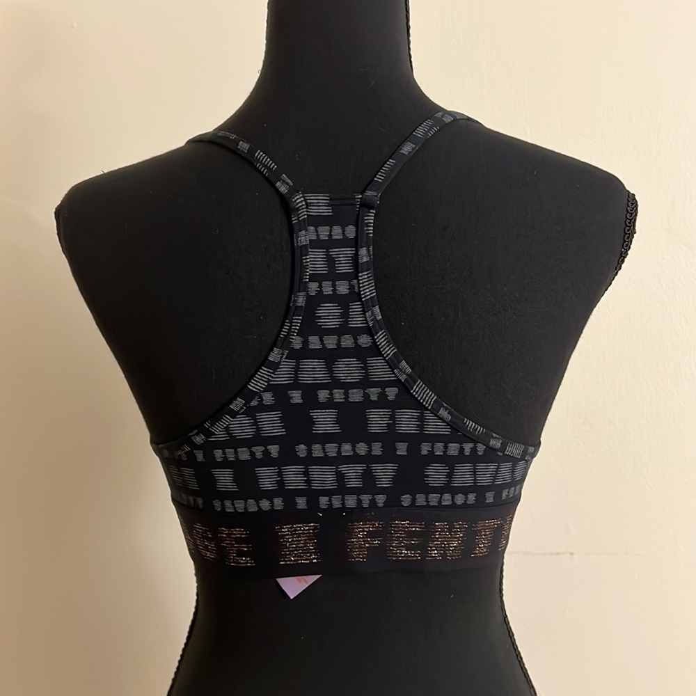 🆕SAVAGE X FENTY Black/White/Gold Bralette - Size: M - Picture 5 of 7